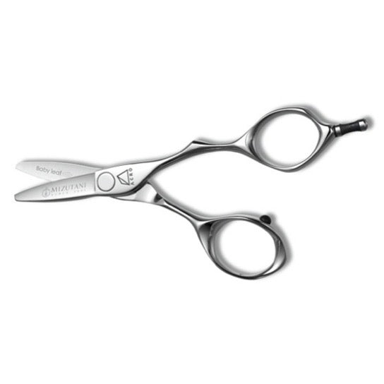 Small, Acro Baby Leaf scissors feature a full size handle with short Leaf blades